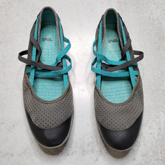 Teva Hydro Life Slip-on Water Swim Hike Outdoor Shoe Grey Blue Sz 6 - Picture 1 of 8